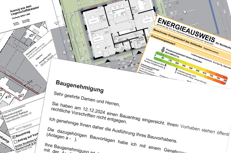 Bauantrag und Genehmigung für Bürocontainer nach LBO Bauantragsunterlagen für einen Bürocontainer