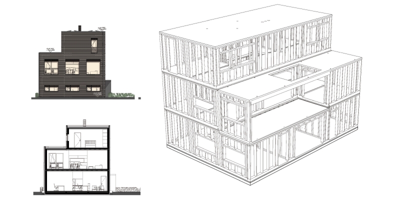 Holzbau, Stahlbau und Betonbau Modulbauweise