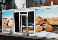 Bäckerei Verkaufsmodul (Backcontainer) - Vermietung - Vorderansicht