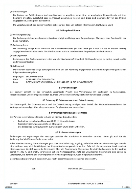 Der Bauherrenberatungsvertrag